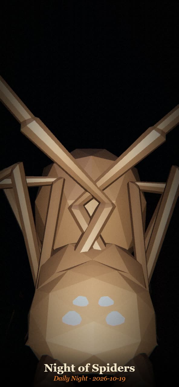 A huge spider leaping straight at your face in the dark